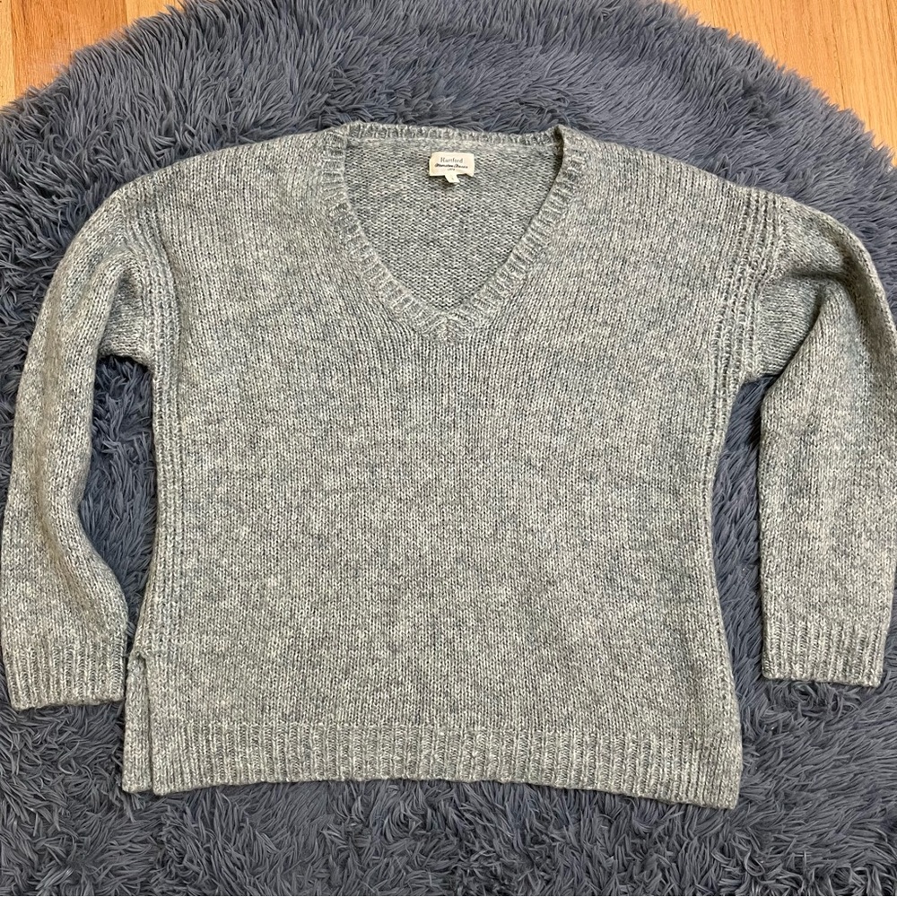 Hartford Blue Mohair Wool Blend Sweater - size 3 - Picture 5 of 10